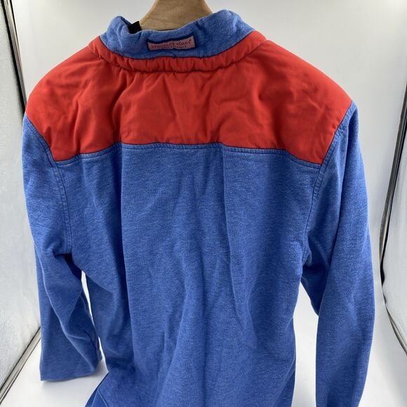 Vineyard Vines Mens Blue And Red Colorblock Pullover M 1K1003 - Picture 6 of 8